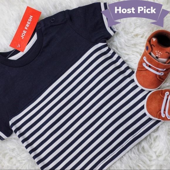 Joe Fresh Other - NWT Joe Fresh Navy Blue/White Soft Striped Tee